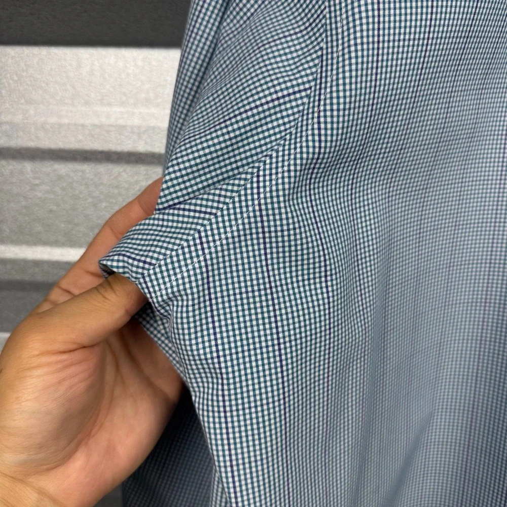 Brooks Brothers Regent Non-Iron Supima Cotton Blue Gingham Dress Shirt 17-34 - Picture 5 of 11